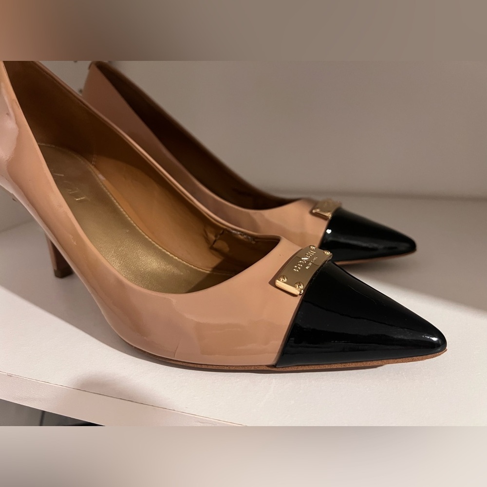 Elegant Black and  Tan Coach Women's Heels